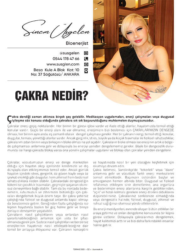 Çakra Nedir İşlevleri Nelerdir? | Sinem Üsgelen