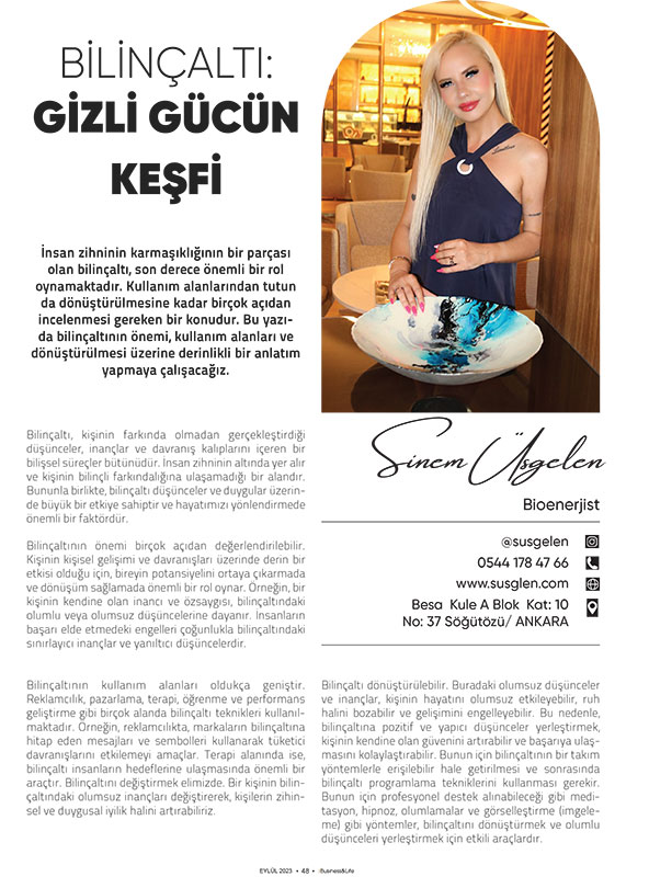 Gizli Güç Bilinçaltı | Sinem Üsgelen