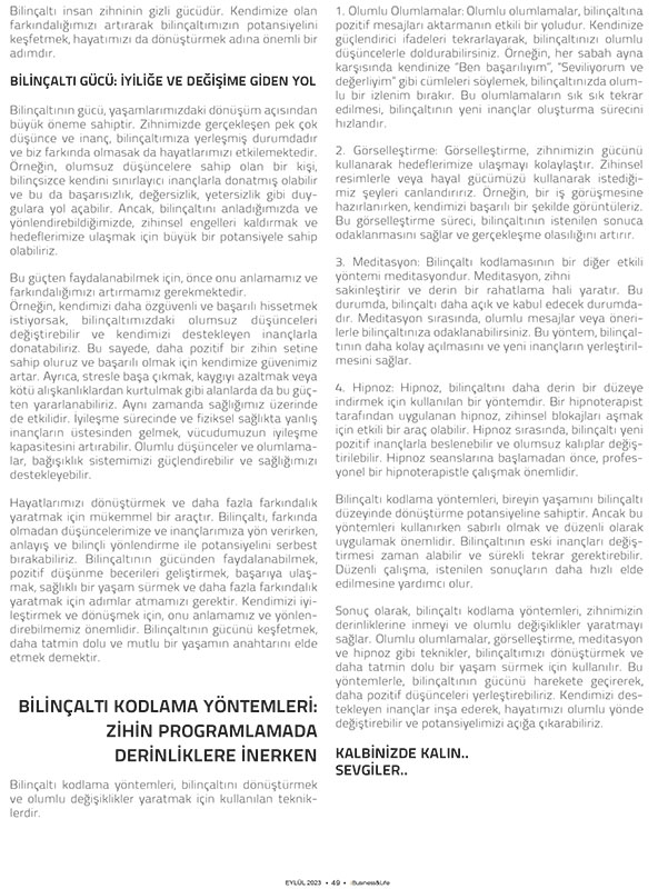Gizli Güç Bilinçaltı | Sinem Üsgelen